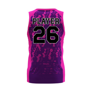 Maillot de basket-ball pour homme, sans manches, col en V, taille plus, respirant, anti-transpiration, séchage rapide, avec logo imprimé par sublimation sur le devant - Product Image 6