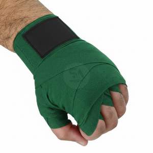 Bandages de boxe professionnels en coton pour Muay Thai, 4,5 mètres, vert foncé, soutien des poignets MMA, protection des mains pour l'haltérophilie - Product Image 3