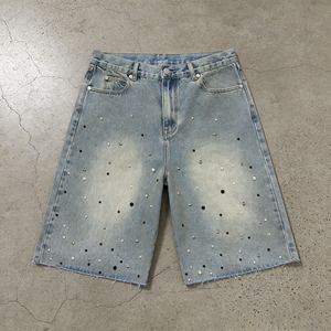 Shorts de Mezclilla para Hombre, Lavado Claro, Estilo Urbano, Ecológicos, Transpirables, de Secado Rápido, 100% Algodón, con Logotipo Personalizado, Color y Talla a Medida - Product Image 1