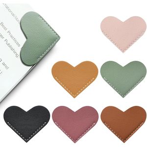 Set di 6 Segnalibri in Pelle a Forma di Cuore per Studenti, Insegnanti e Amanti della Lettura, per Uso Scolastico, Ufficio e Casa - Product Image 1