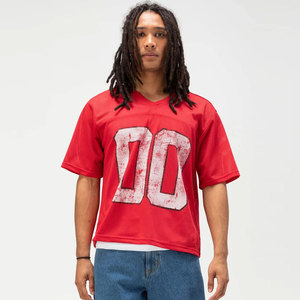 Camiseta Oversize de Malla con Cuello en V Casual de Lujo, Camisa de Malla con Cuello en V Elegante y sin Esfuerzo, Top de Malla con Cuello en V de Corte Holgado que Marca Tendencia - Product Image 4