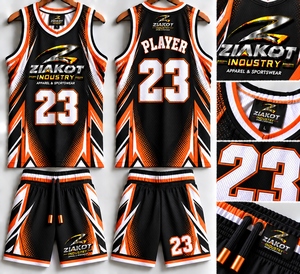 Uniforme de Baloncesto Sublimado Personalizado de Cuello Redondo Negro-Rojo de ZIAKOT INDUSTRY, Venta Directa al Por Mayor - Product Image 2
