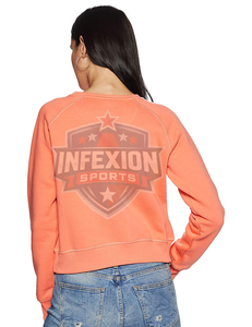 Sudadera de Cuello Redondo Color Coral para Mujer con Bordado Frontal, 100% Algodón, Corte Regular, Ropa Casual de Otoño - Product Image 4