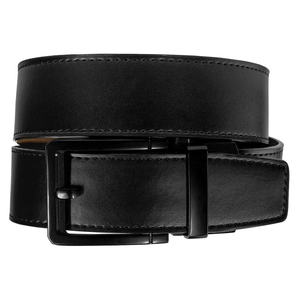 Cinturón Clásico de Cuero Genuino de Vaca Premium con Hebilla de Pasador, Cinturón de Vestir de Negocios, Cinturón Minimalista Inteligente con Trinquete y Deslizador de Clic - Product Image 3
