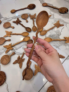 Cuchara de Madera Hecha a Mano en Vietnam, con Forma de Flor, Vajilla Decorativa, Utensilio de Cocina, Venta al Por Mayor, OEM, ODM - Product Image 5