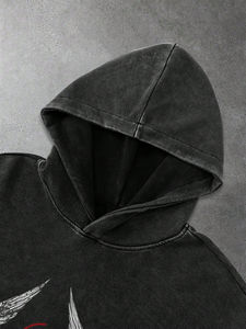 Sweat à capuche oversize délavé pour homme, coupe ample, style streetwear, tissu épais, idéal pour la gym et les loisirs, collection hiver, prix abordable - Product Image 4
