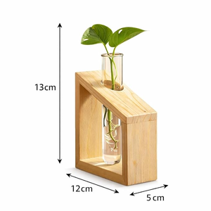 Natural Wooden Large Small Art <b>Deco</b> Eco-Friendly Handmade Wall Vase Hydroponic Plant Decor FAIZA CRAFT FC-9027 Uttar Pradesh - Product Image 2