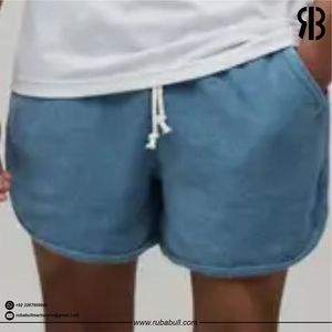 Pantalones Cortos Deportivos Rubabull Personalizados para Hombre, Azules, Retro, con Cordón Ajustable, Dobladillo Curvo, de Felpa, Casuales, para Gimnasio, Venta al Por Mayor - Product Image 3