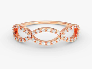 Anillo de Oro Amarillo de 14K con Diamante Cultivado en Laboratorio con Diseño Infinito - Product Image 3