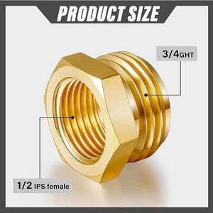 อะแดปเตอร์สายยางรดน้ำต้นไม้ เกลียว G1/2" SAE ตัวเมีย 3/4" AOL ตัวผู้ ข้อต่อสายยางโลหะทองเหลือง OEM แบบยืดหยุ่น - Product Image 2