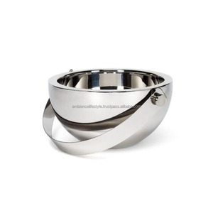 Luxury Finish Metal Ice Bucket Beverage Cooler Perfect For Wine Champagne <b>Serving</b> At Parties Weddings Events - Product Image 3