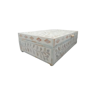 Handmade Bone Inlay Wooden <b>Keepsake</b> Jewelry <b>Box</b> Mother of Pearl Gift Item - Product Image 6