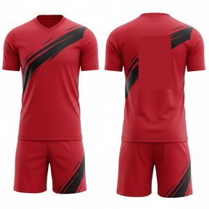 ชุดฟุตบอลเด็กพร้อมกางเกงขาสั้น ชุดสองชิ้นสำหรับฝึกซ้อมฟุตบอล แห้งเร็ว ชุดกีฬา รับผลิตตามแบบ OEM - Product Image 2