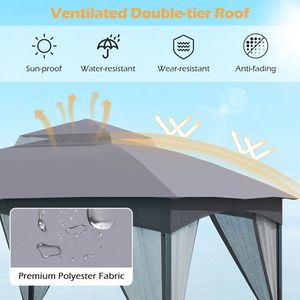 Gazebo da Giardino 3x3 Metri Resistente con Pareti in Rete e 4 Sacchi di Sabbia - Pergola e Padiglione - Product Image 6