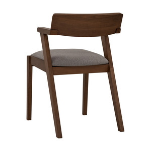 Silla de Comedor Minimalista de Mediados de Siglo, Estructura de Madera de Haya, Asiento de Tela Gris Claro, Respaldo Ancho, para Hogar, Oficina, Restaurante, Cafetería, Hotel - Product Image 2