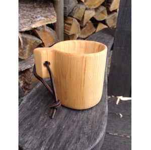 Mug en bois massif fait main, tasse à café en bois naturel, finition rustique, mug écologique pour café et restaurant - Product Image 1