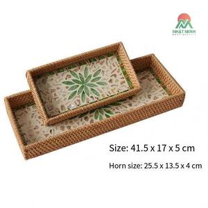 Bandeja de Mimbre Bohemia Tejida a Mano, Cesta Multifuncional de Lujo Ligero para Almacenamiento en Cocina, Frutas, Cuchillos, Tenedores, Bocadillos y Pan - Product Image 2