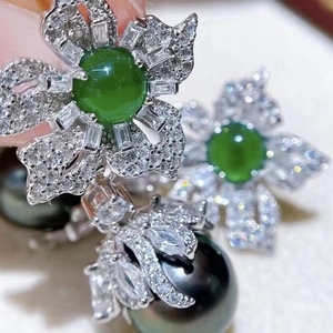 Boucles d'oreilles pendantes en perles naturelles de luxe, argent pur S925, 10-9 mm, rondes, forme de coquille de conque propre - Product Image 4