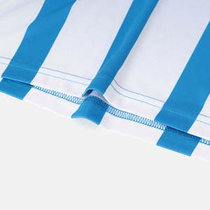 Custom Men's Soccer Uniform Set Striped Blue White Sublimated Jersey Short Sleeve Moisture Wicking <b>Athletic</b> Fit All Seasons - Product Image 5