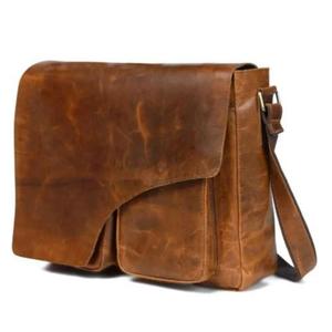 Polish Leather Genuine Laptop <b>Bags</b> Simple Waterproof Eco-Friendly Cross Body Long Strap Travel Use Factory Price - Product Image 2