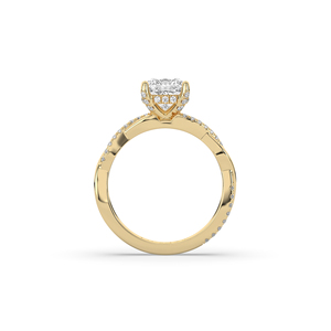 Bague de fiançailles en diamant de laboratoire taille coussin 2 carats, argent 925 plaqué or, certifiée IGI, style luxueux et léger pour femme - Product Image 4