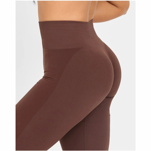 Leggings moulants pour femmes de haute qualité, personnalisés, unis, pour le yoga, vêtements de sport, leggings de compression élastiques à taille haute - Product Image 3