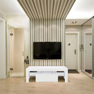 Elegante mueble de TV LED de un solo cajón YJ blanco para decoración del hogar gabinetes de sala de estar - Product Image 1