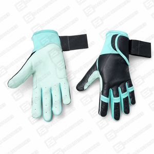 Nouveauté : Gants de frappeur de baseball professionnels en cuir noir et vert menthe, respirants, durables, légers, à manchette longue - Product Image 2