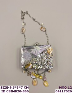 Luxury Handmade Metal Crystal Stone Evening <b>Clutch</b> Bag for Women | Craftstages International Designer Party <b>Wedding</b> Chain Strap - Product Image 3