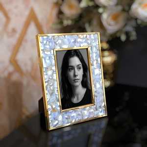 Elegant Mother Pearl Inlay Wood Hand Carved Lightweight Full Color Vertical Rectangle Photo <b>Frame</b> Tabletop/Wall <b>Mount</b> Custom - Product Image 2