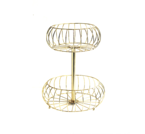Premium Round Wire Iron Storage <b>Basket</b> for Kitchen Counter Dining Fruit <b>Bread</b> and Utility Organizer - Product Image 1