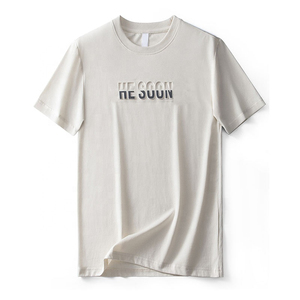 T-shirt surdimensionné pour homme avec logo en relief, t-shirt personnalisé, streetwear, mode, coupe ample, t-shirt décontracté pour homme, vente en gros - Product Image 1