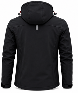Veste softshell à capuche pour homme personnalisée, imperméable, coupe-vent, doublée de polaire, veste tactique de randonnée en plein air, vêtements de travail avec logo - Product Image 2