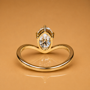 Anillo de Compromiso Solitario de Corte Ovalado con Diamante Cultivado en Laboratorio de Lujo para Mujer, Oro Amarillo de 14K/18K, Banda Trenzada, Anillo de Boda - Product Image 3