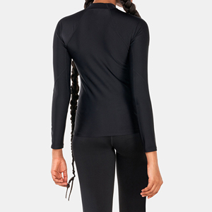 Custom Design High Quality Breathable Quick Dry Women's Rash Guard with Custom Logo Full Sleeve Black Color for Sport Wears - Product Image 4