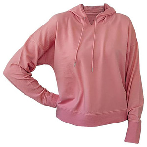 Sudadera con Capucha Extra Grande para Mujer, Color Rosa, de Forro Polar, Manga Larga, Color Sólido, con Bolsillo, para Otoño - Product Image 5