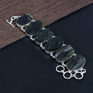 Black Tourmaline Druzy Bracelet 925 Sterling <b>Silver</b> Boho Handmade Gemstone Jewelry Statement Gift For <b>Women</b> - Product Image 2