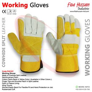 Vente en gros Gants de travail en cuir de vache fendu pour hommes Gants de construction canadiens pour l'hiver du Pakistan - Product Image 6