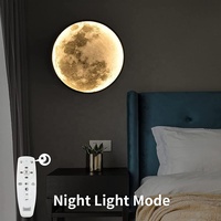 Applique Murale LED Lune Dimmable Ronde, Lampe Lune 3D Chambre, Veilleuse Décoration Murale, Lumières Intérieures, Appliques Murales LED Lune Modernes