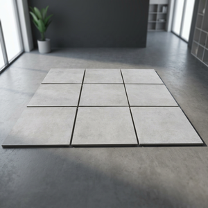 Carreaux de sol en porcelaine extérieure R11 Cementino ASH Realgres 24x24, aspect granit rustique brut, gris robuste, 20 mm, pour hall - Product Image 5