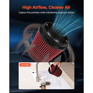 Système d'admission d'air froid + kit de filtre à haut débit avec bouclier thermique pour Chevrolet Silverado/GMC Sierra 1500 4.8L/5.3L/6.2L 2009-2013, améliore - Product Image 6