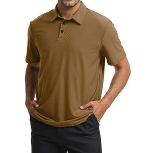Camisa de Golf para Hombre, Marrón, Estampada, Transpirable, de Poliéster/Algodón, Tejido de Punto, Corte Regular, Uso Casual - Product Image 1