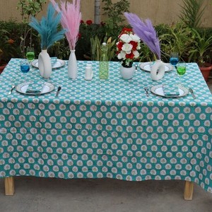Custom Floral Colorful Hand Block Print <b>Table</b> <b>Cover</b> Woven Cotton <b>Table</b> Cloth for Wedding Decoration Colorful Wedding <b>Table</b> - Product Image 6