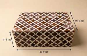 Caja artesanal con incrustaciones de hueso de búfalo natural para guardar joyas: Caja de bisutería hecha a mano con incrustaciones de hueso. |   Caja de Almacenamiento Decorativa - Product Image 6