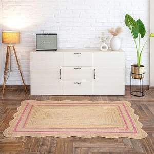 Alfombra de Yute Decorativa Tradicional Hecha a Mano, Alfombra Trenzada Moderna Antideslizante, Apta para Mascotas, para Hogar, Cocina y Baño - Product Image 1