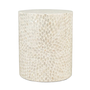 Custom Handmade Mother of Pearl Accent Furniture <b>Stool</b> for Hospitality Projects - Product Image 2
