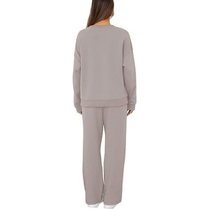 ชุดวอร์มผู้หญิงแบบ 2 ชิ้น ชุดลำลองเข้าชุดกัน ชุดฤดูใบไม้ร่วง เสื้อผ้าแฟชั่น ชุดวอร์มคอกลม ชุดลำลองสบายๆ สำหรับวิ่งจ๊อกกิ้ง - Product Image 5