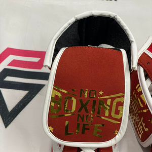 No Boxing No Life - Zapatos de Boxeo de Cuero Premium, Color Personalizado, Logotipo Personalizado, Cierre con Cordones, Antideslizantes, Alta Calidad, Duraderos - Product Image 3