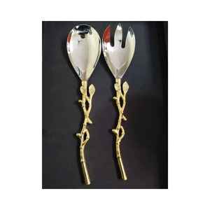 Antique Look Classic Design Stainless Steel Cutlery Fork Gold Plated Reusable Designer Handle <b>Flatware</b> Cheese Eco-Friendly - Product Image 6
