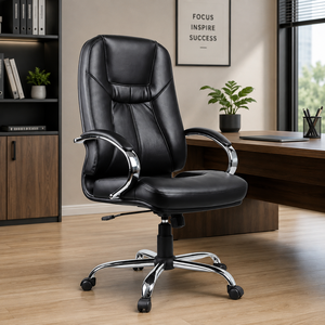 Chaise de bureau pivotante en cuir réglable en hauteur Kinsha TGC-01 - Robuste, de haute qualité, durable, fabriquée en Malaisie - Product Image 1